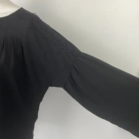 BNWT Piper Size 8 Women's Top Blouse Black Gold Lace Long Sleeve - Picture 8 of 11